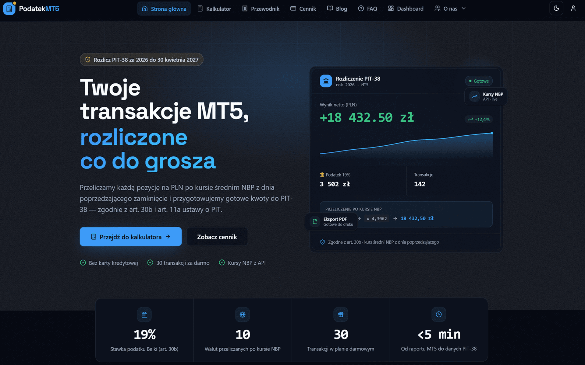 PodatekMT5 — SaaS — live, paying subscribers
