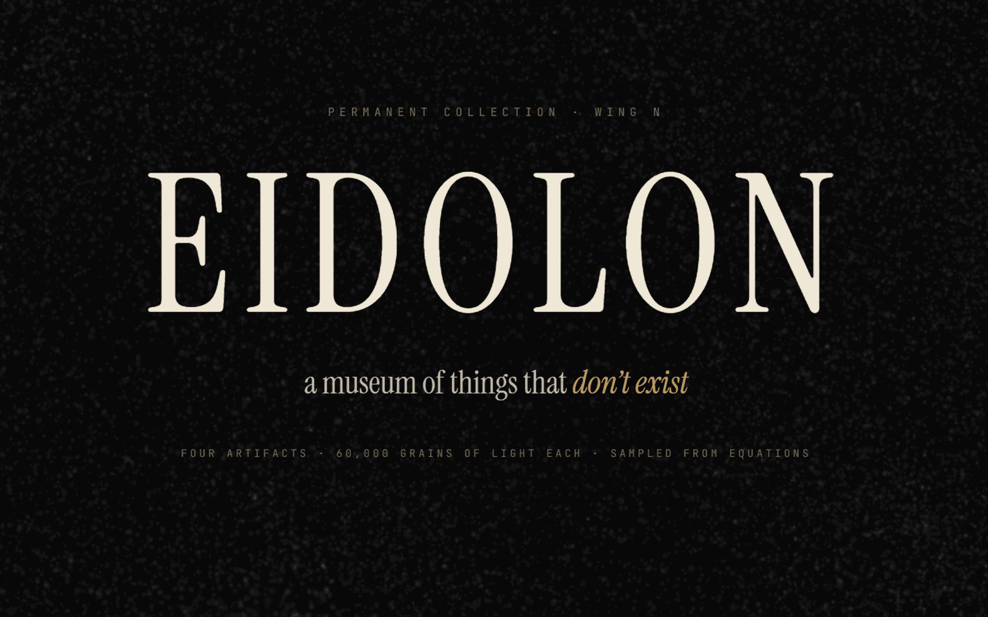EIDOLON — WebGL experiment — self-directed